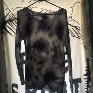 Navy and white tied dyed sweater